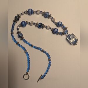 Vintage Blue Beaded Necklace